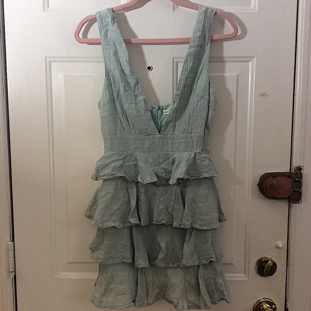Saints + Secrets Ruffle Dress (mint)
